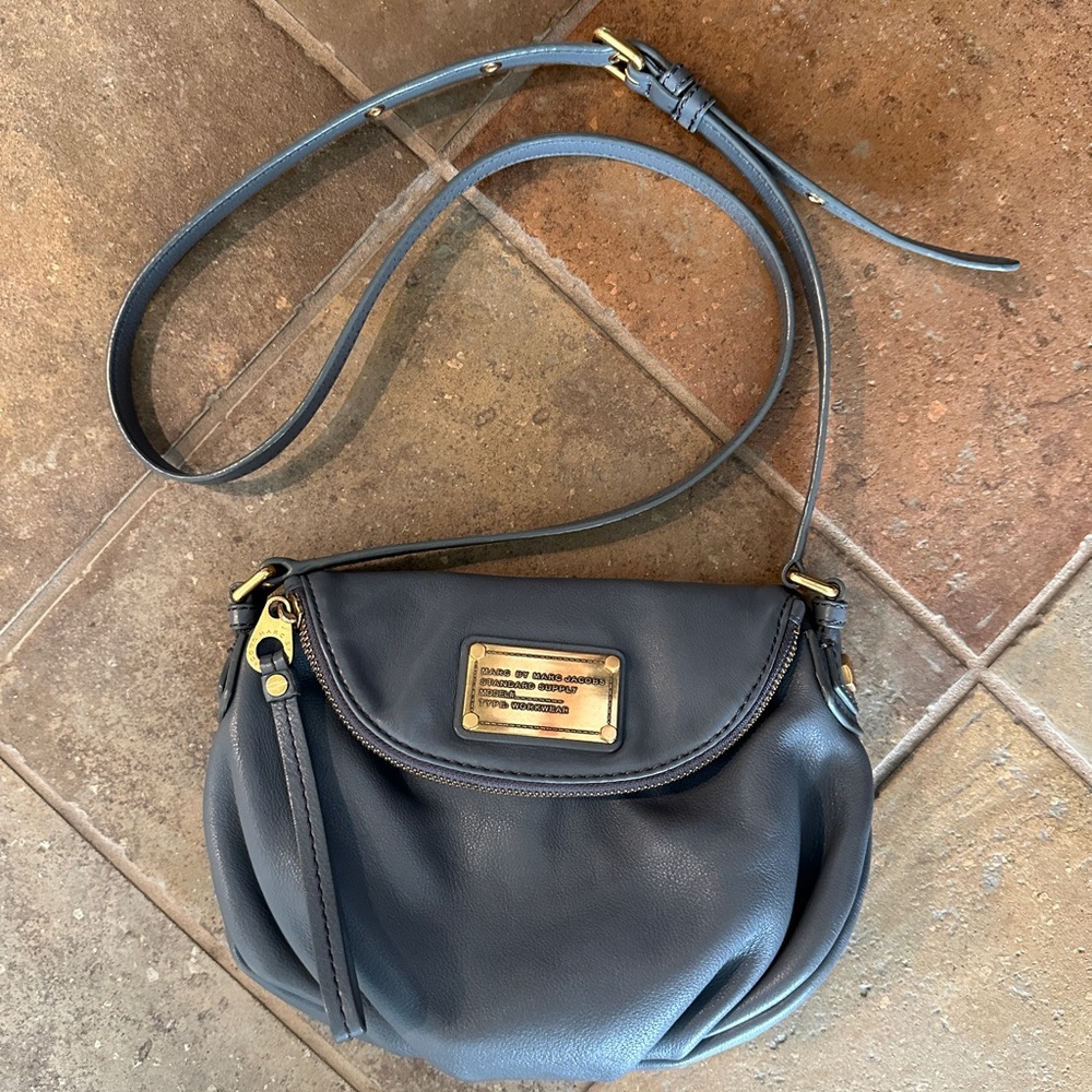Marc by Marc Jacobs Natasha Grey Leather Crossbody Bag